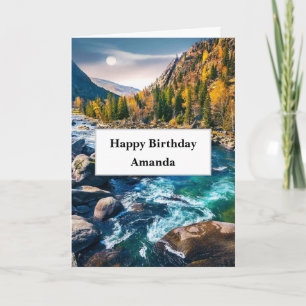 Floden och bergen Scenia Photo Birthday Kort