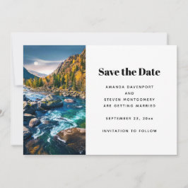 Floden och bergen Scenia Photo Bröllop Spara Datumet