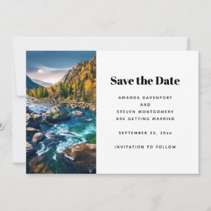 Floden och bergen Scenia Photo Bröllop Spara Datumet