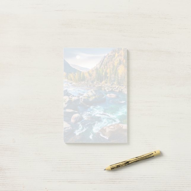 Floden och bergen Scenia Photo Post-it Block (På skrivbordet)