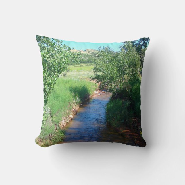 Floden och Grönt Pillow Kudde (Framsida)