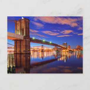 Floden Öster, Brooklyn Bridge, Manhattan Vykort