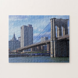 Floden Öster: Brooklyn Bridge & Municipal Byggnad Pussel