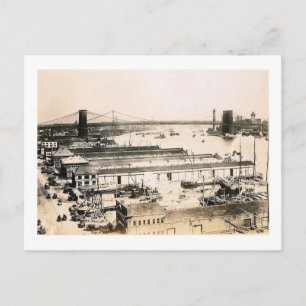 Floden Öster, New York City 1911 Vintage Vykort