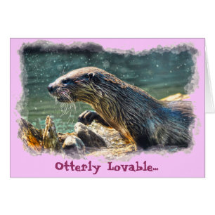Floden Otter Animal-älskare Wildlife Photo Hälsningskort