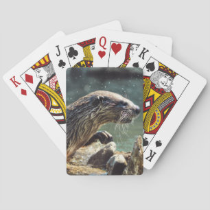 Floden Otter Animal-älskare Wildlife Photo Kortlek