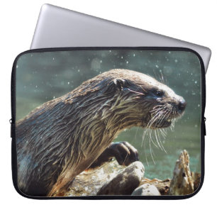 Floden Otter Animal-älskare Wildlife Photo Laptop Fodral