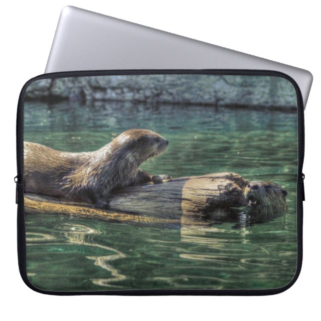 Floden Otter Animal-älskare Wildlife Photo Laptop Fodral (Framsidan)