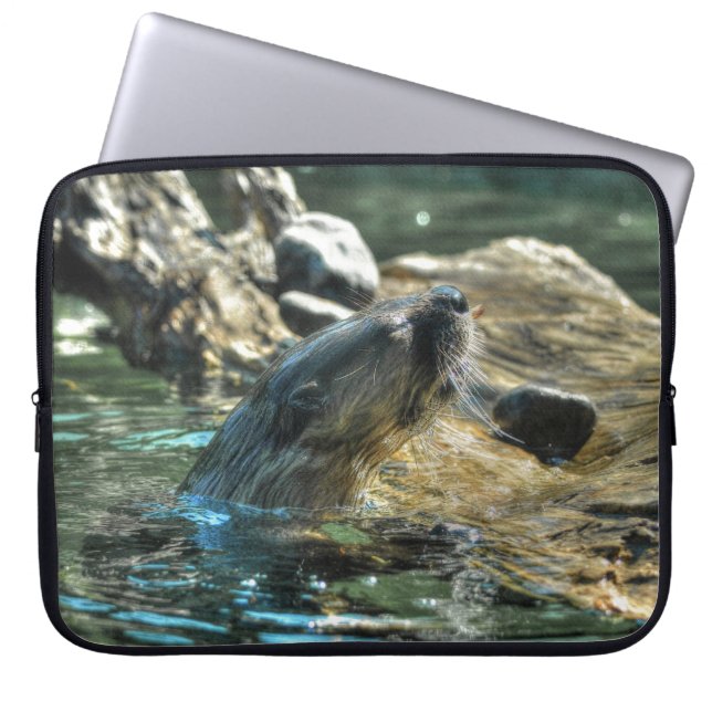 Floden Otter Animal-älskare Wildlife Photo Laptop Sleeve (Framsidan)