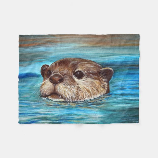 Floden Otter Painting Fleecefilt (Framsidan (Horisontell))