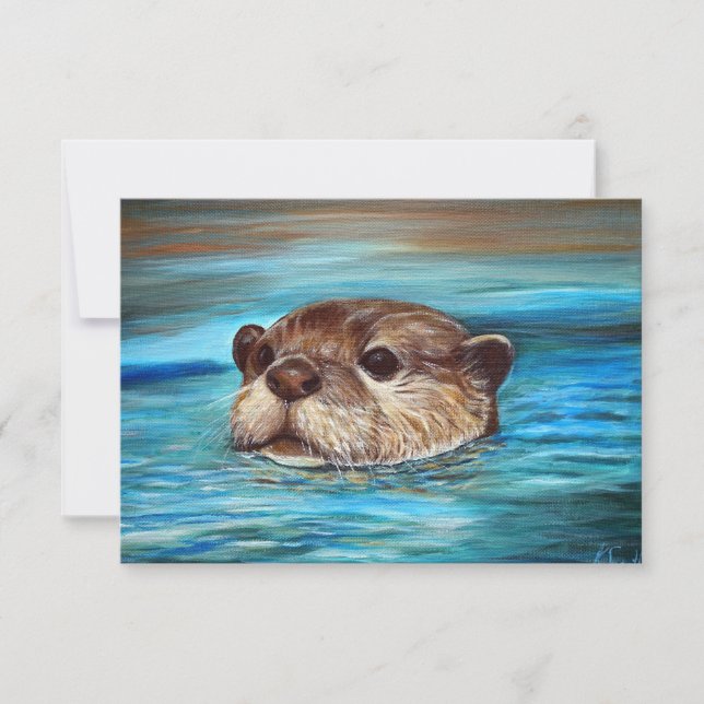 Floden Otter Painting Kort (Framsida)