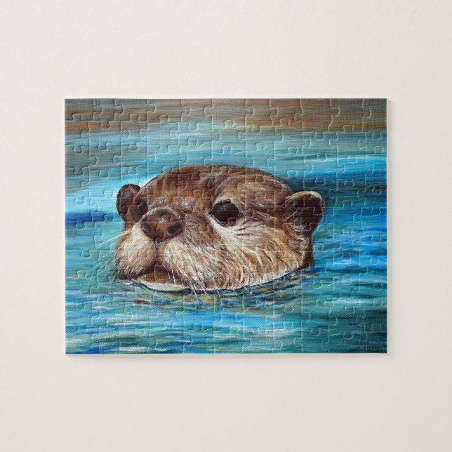 Floden Otter Painting Pussel (Horisontell)