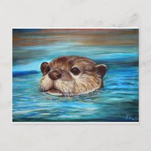 Floden Otter Painting Vykort