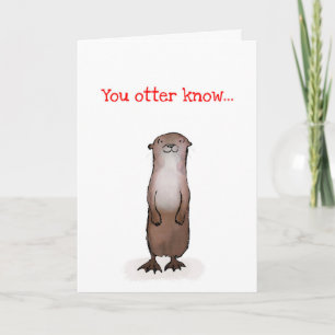 Floden Otter Valentines Dag-kort Kort