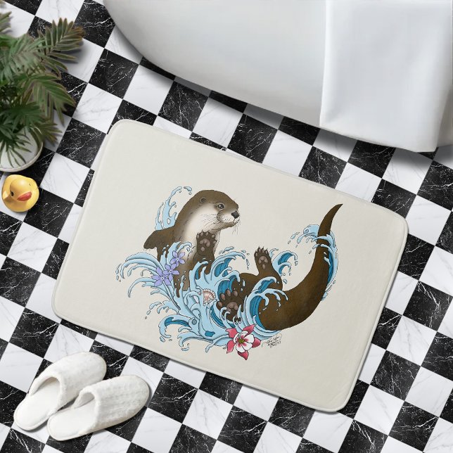 Floden Otter Vatten Cute Badrumsmatta (Skapare uppladdad)