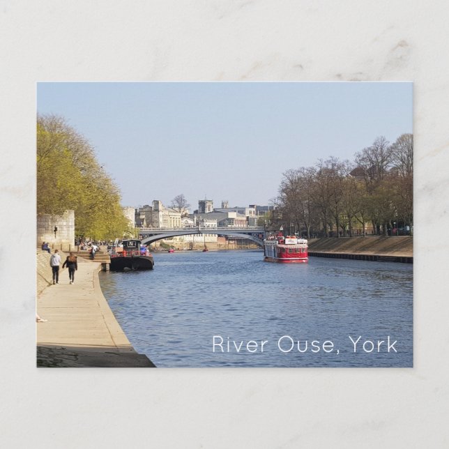 Floden Ouse, York Vykort (Framsida)
