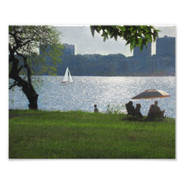 Floden på en varm sommarkväll fototryck