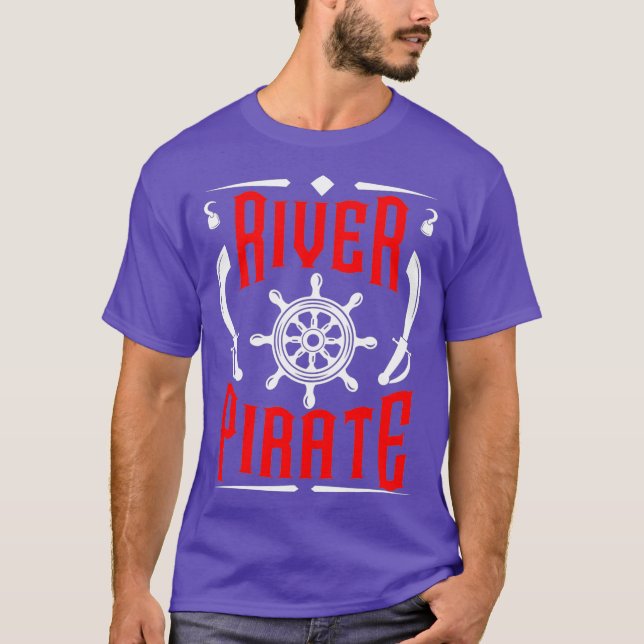 Floden Pirat Funny Kayaking Kayaker Fishing Gift T Shirt (Framsida)