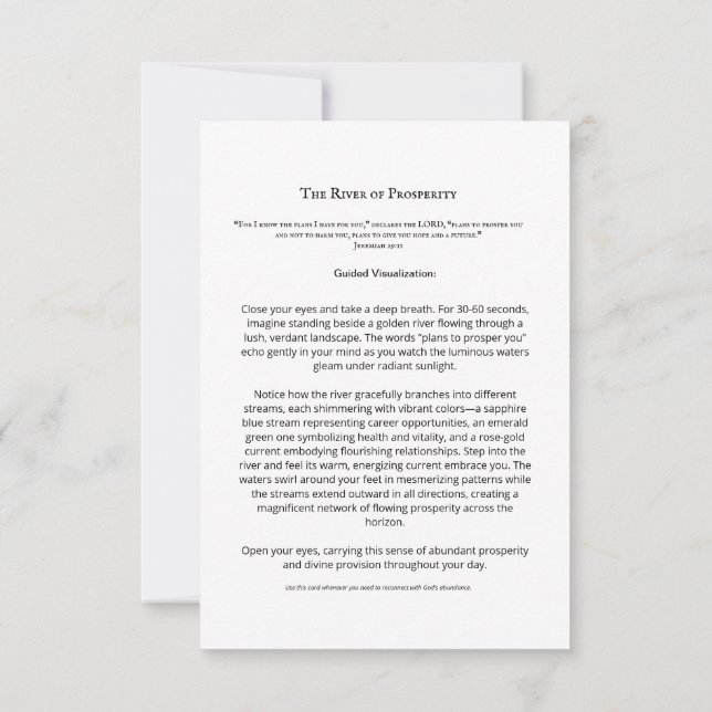Floden Prosperity Meditation Card | Christian Sc Inbjudningar (Baksida)