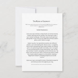 Floden Prosperity Meditation Card | Christian Sc Inbjudningar