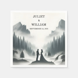 Floden Rain Cloud Nature Smoky Mountain Bröllop Pappersservett