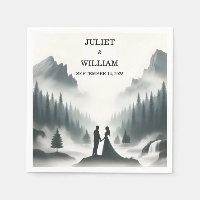 Floden Rain Cloud Nature Smoky Mountain Bröllop Pappersservett (Framsidan)