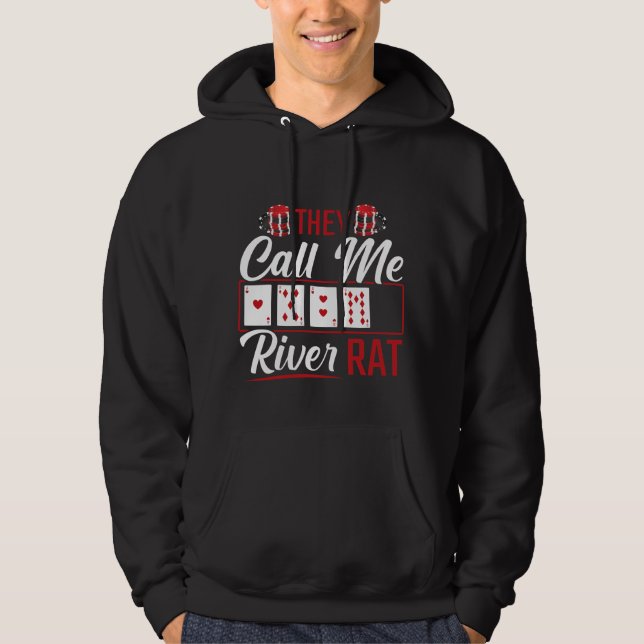 Floden Råtta Funny Poker Player Texas Holdem Lucke Hoodie (Framsida)