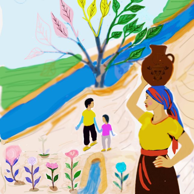 Floden Roots: Livet i Bloom Canvastryck (Skapare uppladdad)