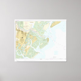 Floden Savannah och Wassaw Ljud 11512 med Gräns Canvastryck