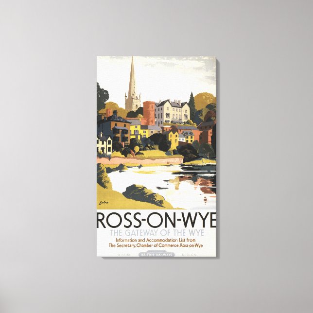 Floden Scene of Town British Railways Poster Canvastryck (Framsida)