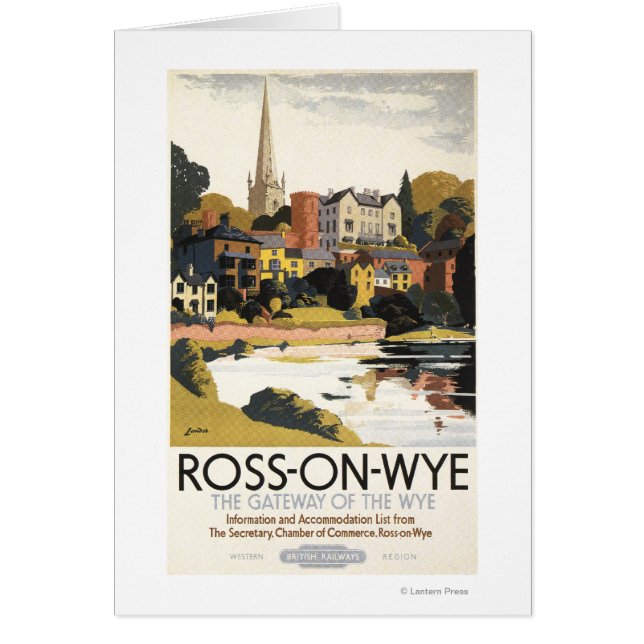 Floden Scene of Town British Railways Poster Hälsningskort (Framsidan)