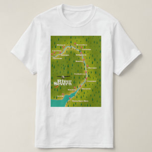 Floden Severn Wales England reser karta T Shirt