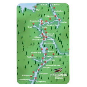 Floden Shannon Ireland Karta Magnet