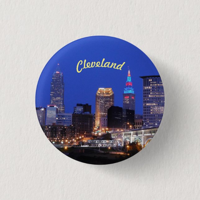 Floden Skyline Cleveland OH Button Knapp (Framsida)