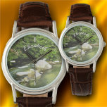 Floden South 0365 Leather Armbandsur<br><div class="desc">Måla "River South 0365" Samling Anpassa på produktsidan eller klicka på knappen "Anpassa" om du vill ha fler designalternativ. Designat från min målning som fångade en flod upptäckte jag på en resa söder om Puerto Vallarta på väg till en Tequila Ranch. Landet ligger precis söder om Puerto Vallarta, Mexiko. Matchande...</div>