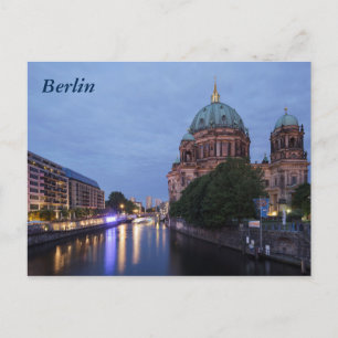 Floden Spree och katedralen i Berlin, Tyskland Vykort