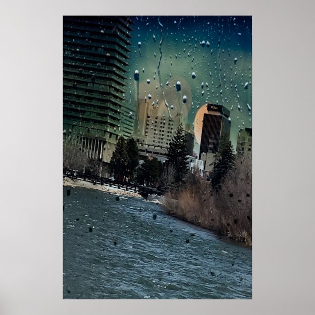 Floden Springa genom staden Poster (Framsidan)