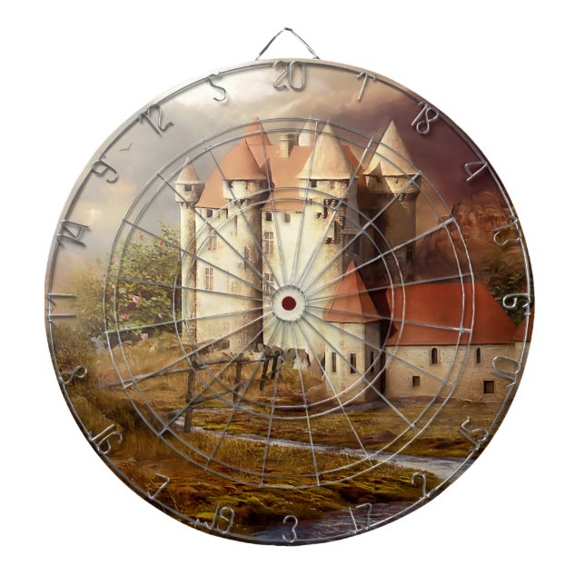 Floden Springa i medeleval Castle Darttavla (Framsidan)