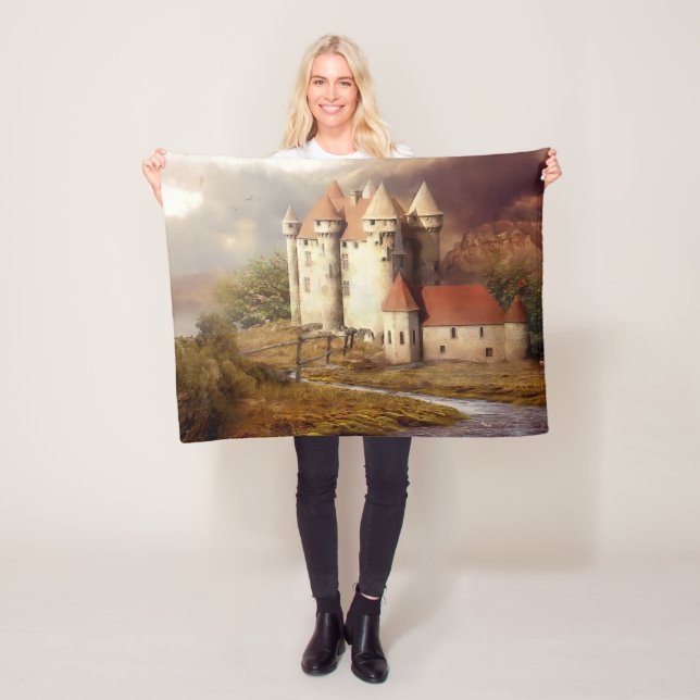 Floden Springa i medeleval Castle Fleecefilt (På plats)