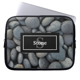 Floden Sten med Namn och Monogram Laptop Fodral