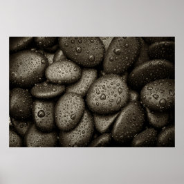 Floden Sten med regndroppar Poster