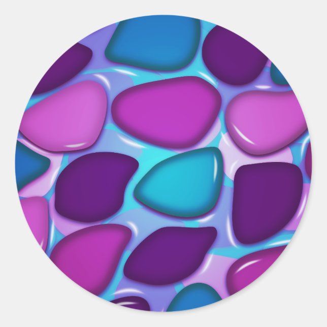 Floden Stones Runt Klistermärke (Framsida)