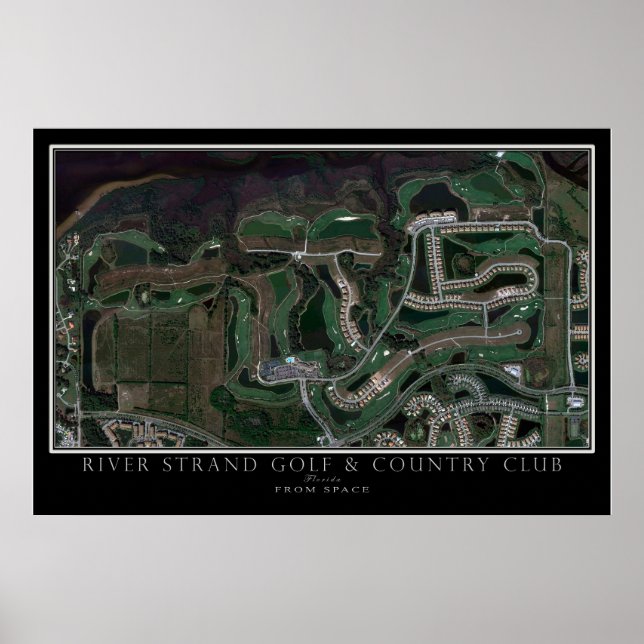 Floden Strand Golf Course Bradenton Satellite Kart Poster (Framsidan)