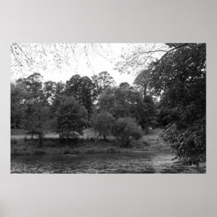 Floden Taff vid Bute Park, Cardiff - BW Poster