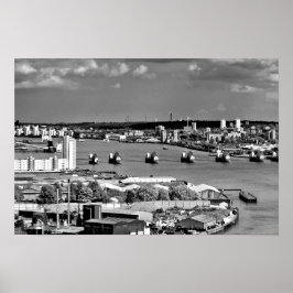 Floden Thames Flood Barrier Greenwich London Poster