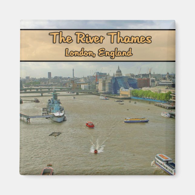 Floden Thames London England Magnet (Framsidan)