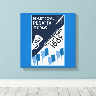 Floden Thames Regatta - Vintagen Retro Stil Rwing Canvastryck