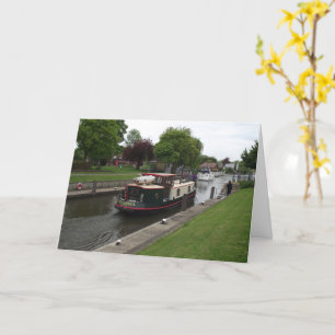 Floden Thames vid Chertsey Lock Greeting Card Kort