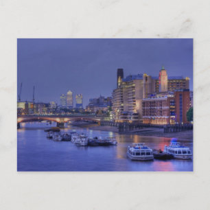 Floden Thames vid Dusk Postcard Vykort