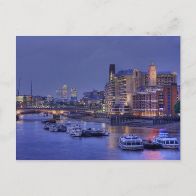 Floden Thames vid Dusk Postcard Vykort (Framsida)